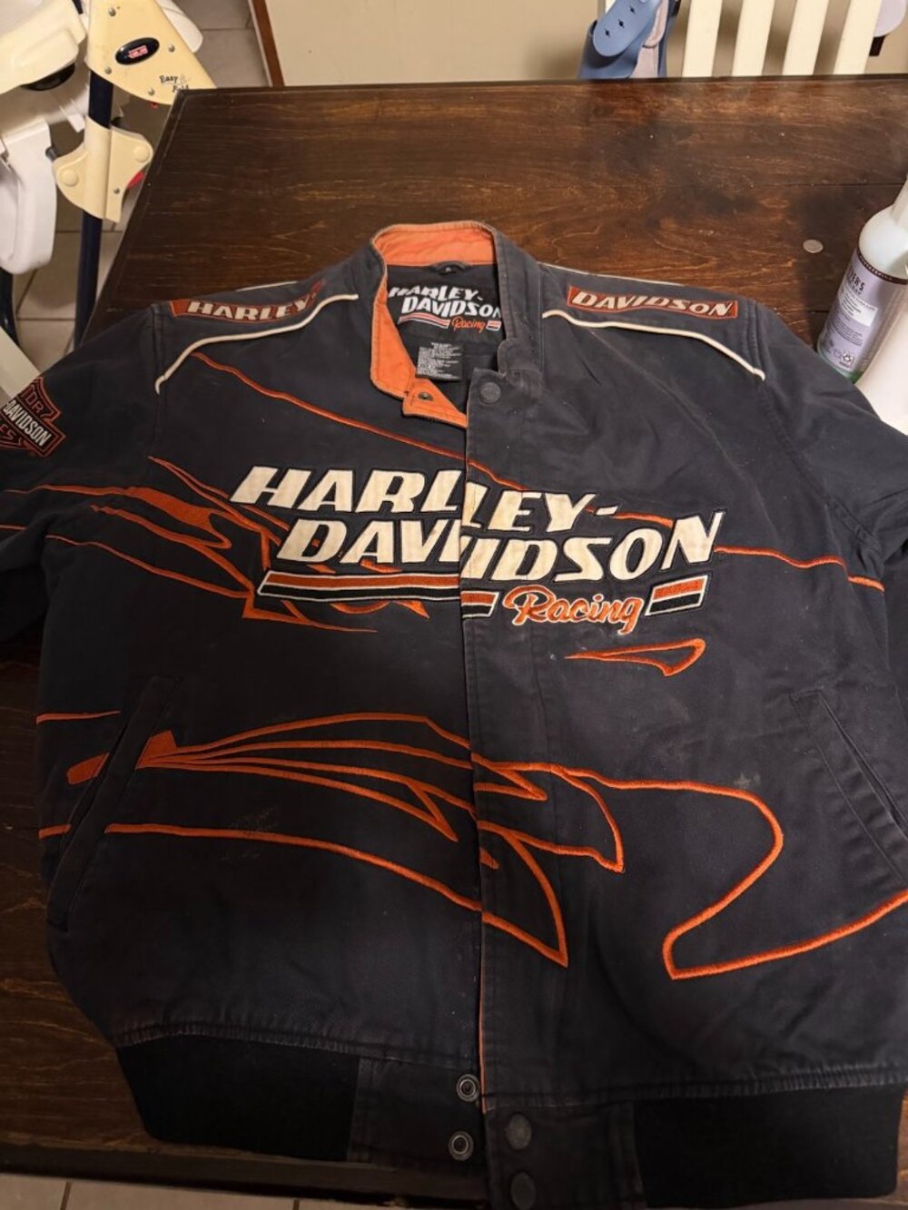 Harley-Davidson Screamin' Eagle Racing Bomber Jacket Men's XL Black Orange
